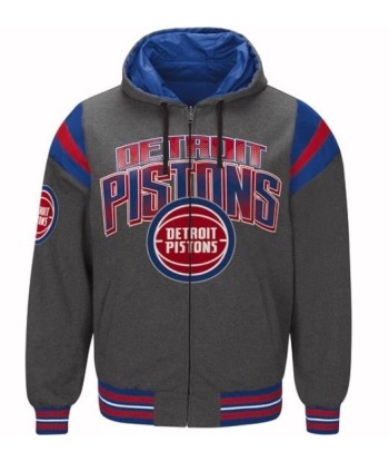 Authentic Detroit Pistons Nylon Reversible Hooded Jacket les ligaments