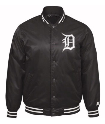 Exclusive: Authentic Starter Detroit Tigers MLB satin  jacket - Black/White soldes