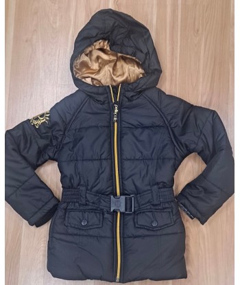 Kids Girls Pelle Pelle 3/4 Nylon Belted Snorkel Jacket - black soldes