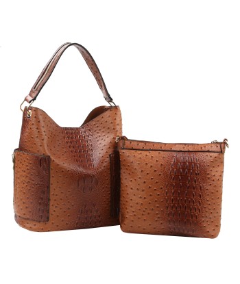 Ostrich Embossed Side Pocket 2 in 1 Hobo les muscles