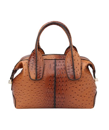 Ostrich Embossed 2 Way Satchel brillant des détails fins