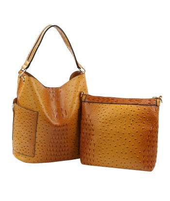 Ostrich Embossed Side Pocket 2 in 1 Hobo les muscles