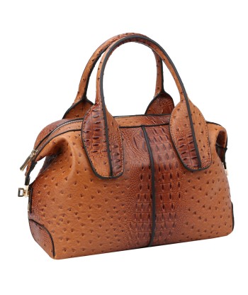 Ostrich Embossed 2 Way Satchel brillant des détails fins