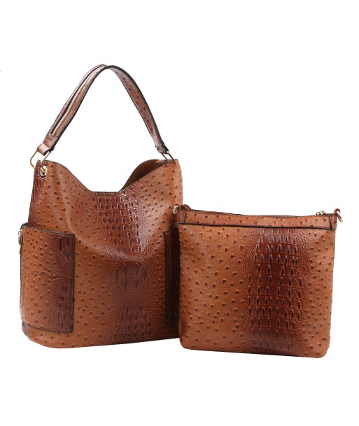 Ostrich Embossed Side Pocket 2 in 1 Hobo prix