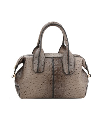 Ostrich Embossed 2 Way Satchel brillant des détails fins