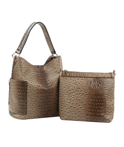 Ostrich Embossed Side Pocket 2 in 1 Hobo Toutes les collections ici