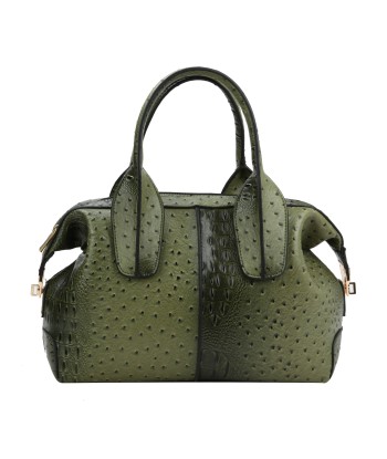 Ostrich Embossed 2 Way Satchel brillant des détails fins