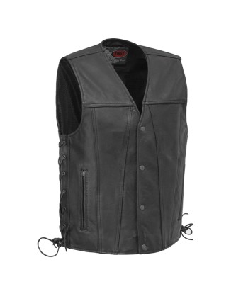 Gambler Men's Motorcycle Leather Vest une grave pollution 