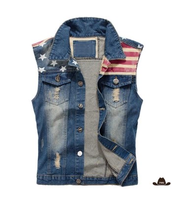 Veste en Jean Drapeau USA Economisez 