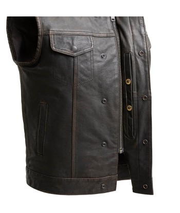 Sharp Shooter Men's Motorcycle Leather Vest vente chaude votre 