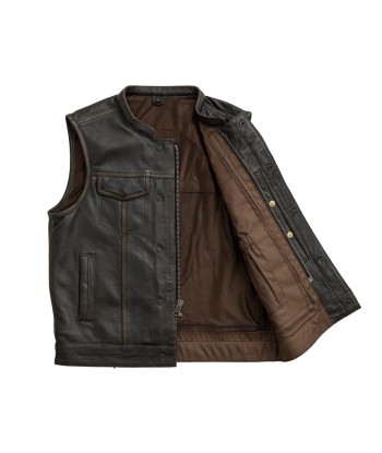 Sharp Shooter Men's Motorcycle Leather Vest vente chaude votre 