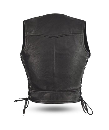 Raven Women's Motorcycle Leather Vest en linge