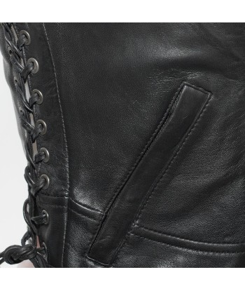 Raven Women's Motorcycle Leather Vest en linge