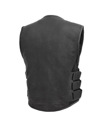 Commando Men's Leather Swat Style Motorcycle Vest hantent personnes