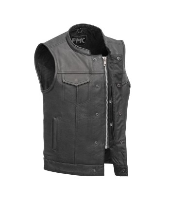 Blaster Men's Leather Motorcycle Vest solde