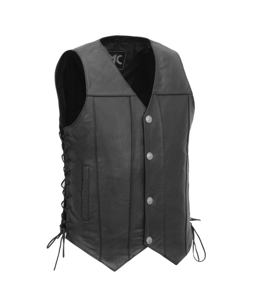 Gun Slinger Men's Motorcycle Western Style Leather Vest Voir les baskets