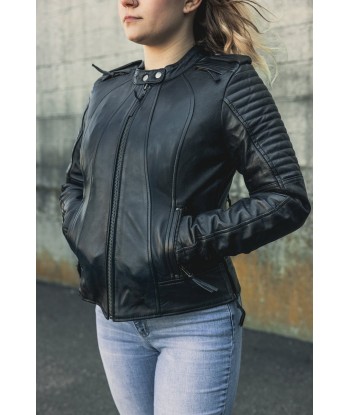 Biker - Women's Motorcycle Leather Jacket Paris Déstockage Promo