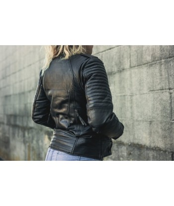 Biker - Women's Motorcycle Leather Jacket Paris Déstockage Promo