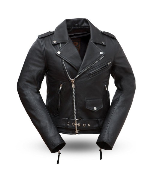 Rockstar - Women's Motorcycle Leather Jacket brillant des détails fins