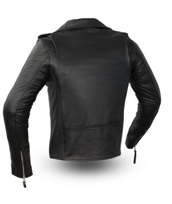 Rockstar - Women's Motorcycle Leather Jacket brillant des détails fins