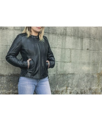 Biker - Women's Motorcycle Leather Jacket Paris Déstockage Promo