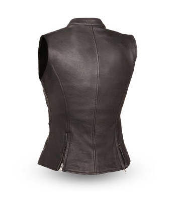 Fairmont Women's Motorcycle Leather Vest livraison gratuite