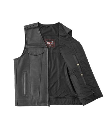 Badlands Men's Motorcycle Leather Vest Venez découvrir notre 