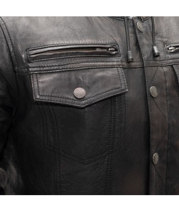 Vendetta Men's Motorcycle Leather Jacket Jusqu'à 80% De Réduction