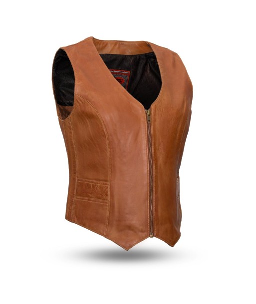 Savannah Women's Western Style Motorcycle Leather Vest Les magasins à Paris