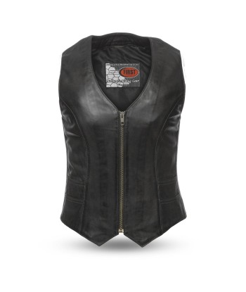 Savannah Women's Western Style Motorcycle Leather Vest Les magasins à Paris