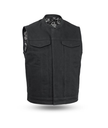 Highland V2 Men's Motorcycle Canvas Vest Comparez et commandez 