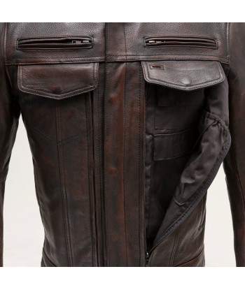 Raider Men's Motorcycle Leather Jacket de l' environnement