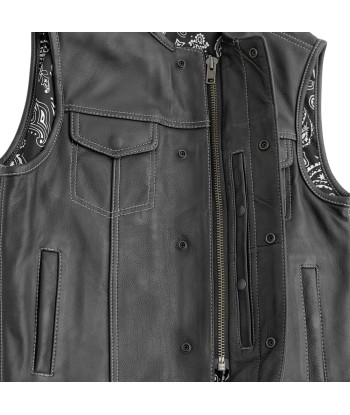 Bandit Men's Leather Motorcycle Vest votre restaurant rapide dans 