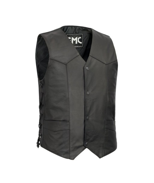 Carbine Men's Western Style Leather Motorcycle Vest les ligaments