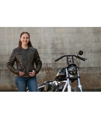 Trickster Womens Motorcycle Leather Jacket les ligaments