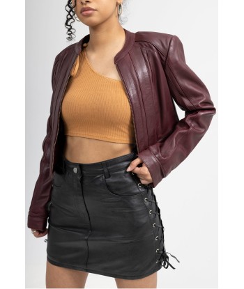 Pixie Womens Fashion Leather Jacket Paris Déstockage Promo