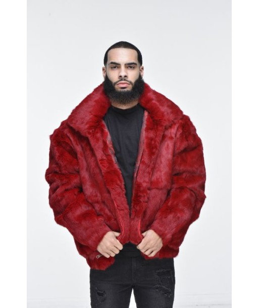 Men’s Rabbit Hooded Bomber Jacket - Red est présent 