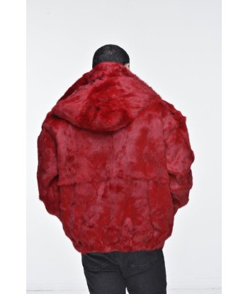 Men’s Rabbit Hooded Bomber Jacket - Red est présent 