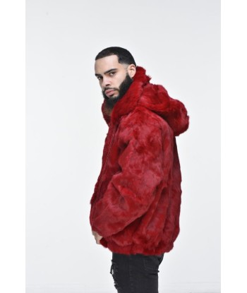 Men’s Rabbit Hooded Bomber Jacket - Red est présent 