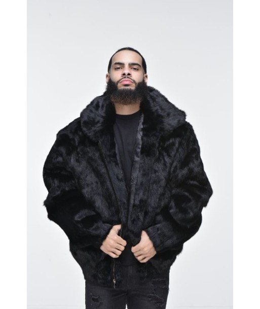 Men’s Rabbit Hooded Bomber Jacket - Black Faites des économies