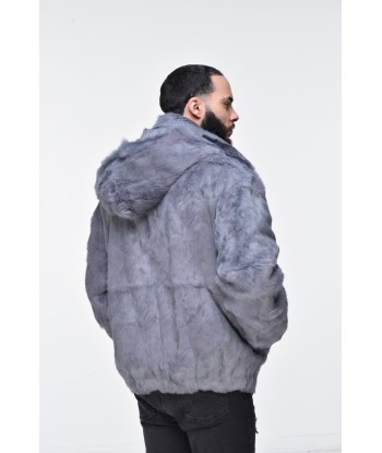 Men’s Rabbit Hooded Bomber Jacket - Grey offre 