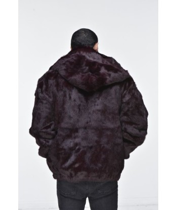 Men’s Rabbit Hooded Bomber Jacket - Burgundy l'évolution des habitudes 