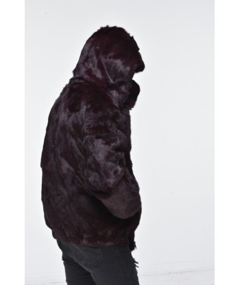 Men’s Rabbit Hooded Bomber Jacket - Burgundy l'évolution des habitudes 