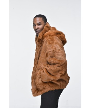 Men’s Rabbit Hooded Bomber Jacket - Whiskey Paris Déstockage Promo