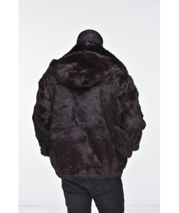 Men’s Rabbit Hooded Bomber Jacket - Brown vente chaude votre 