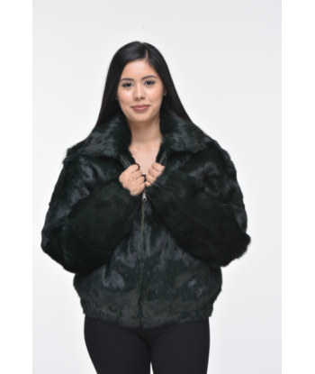 Ladies Rabbit Hooded Bomber Jacket - Green l'évolution des habitudes 