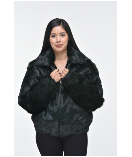 Ladies Rabbit Hooded Bomber Jacket - Green l'évolution des habitudes 