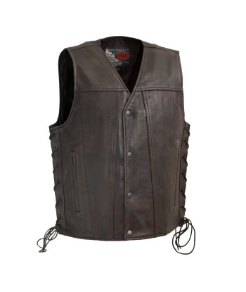 High Roller Men's Motorcycle Leather Vest Venez découvrir notre 