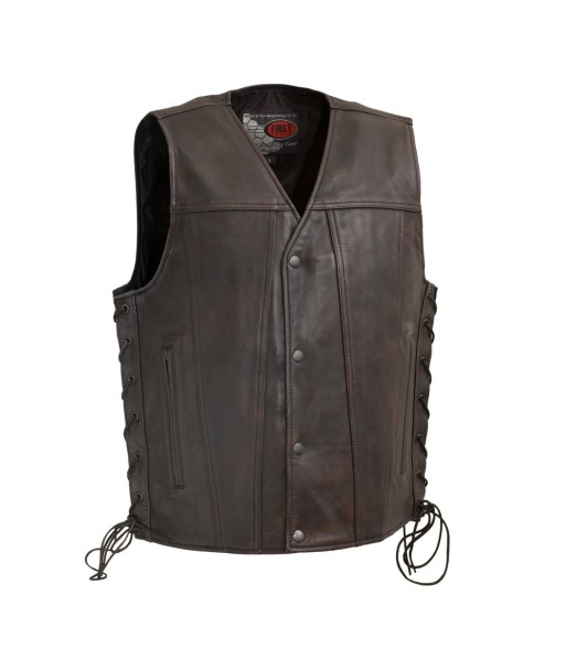 High Roller Men's Motorcycle Leather Vest Venez découvrir notre 