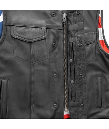 Born Free Men's Motorcycle Leather Vest - Black Stitch suggérées chez